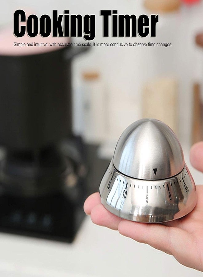 Potency 1Piece Kitchen Timer | Kitchen Timers for Cooking | Timer Stainless Steel Rotating 60 Minutes Count Down Timer | No Batteries Required | Timer for Kitchen Cooking Work Learning (Flying Saucer) - Image 3